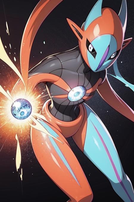 3207549-670850910-(_lora_Deoxys__0.7),  Deoxys, pokemon, red and blue skin, charging an energy orb (best quality, masterpiece), realistic, alien,.png